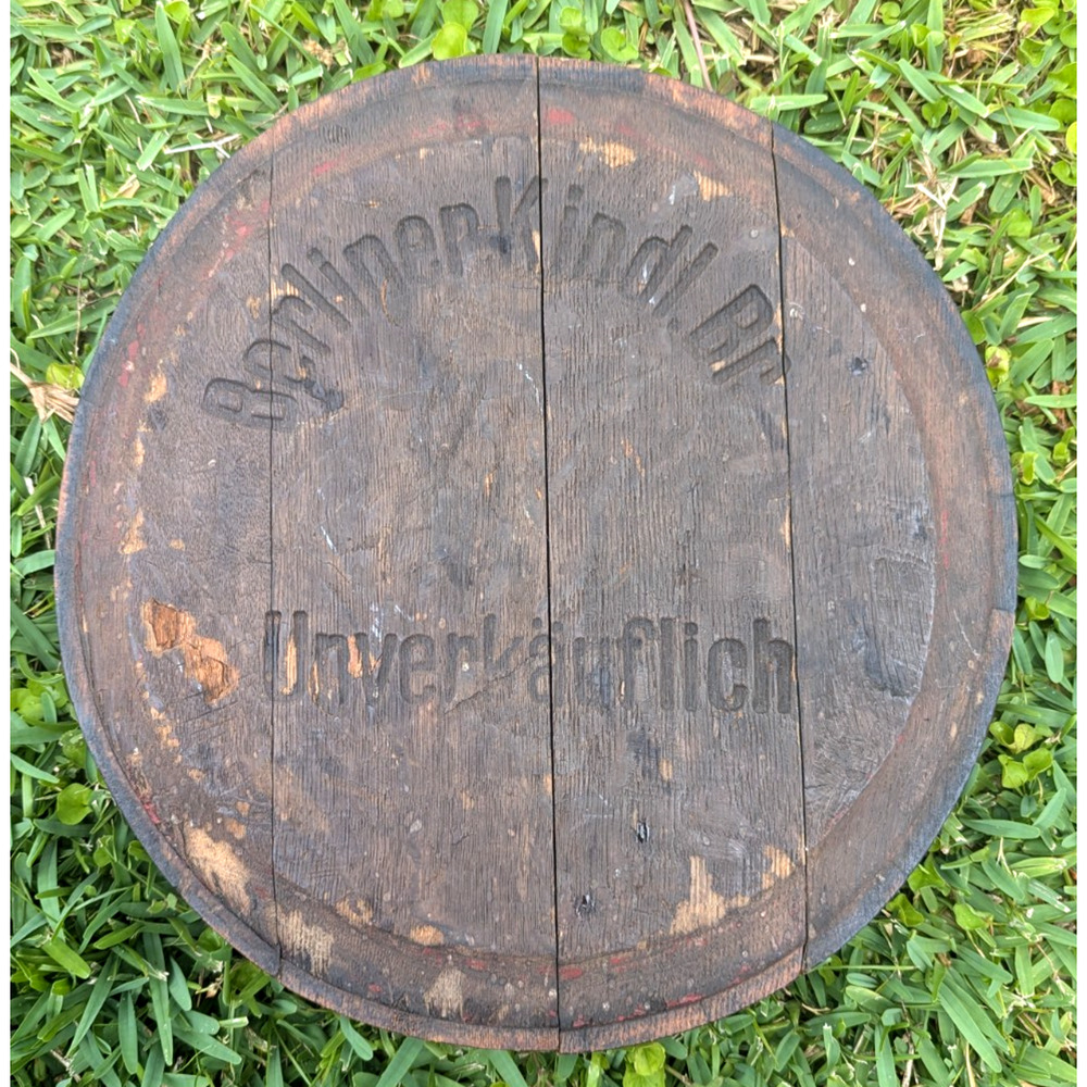 Berliner Kindl Wooden Keg Lid Beer Barrel Lid Sign Not for Sale Unverkäuflich